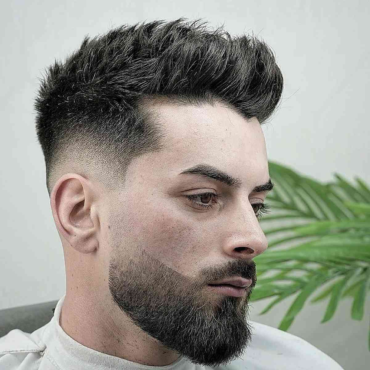 Stubble Beard with a Textured Crop Hairstyle
