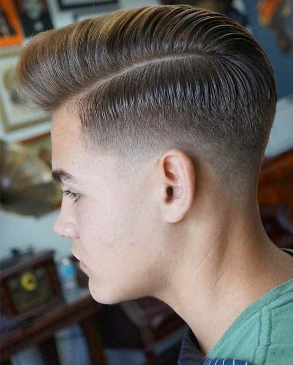 sleek comb over teen boy haircut