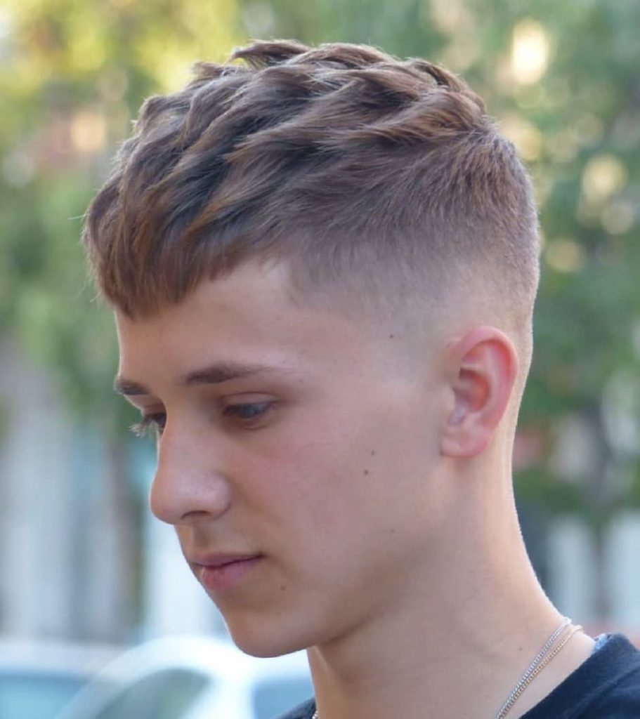 textured crop teen boy haircut