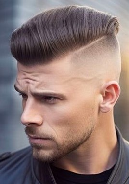 Disconnected Pompadour Men's Hair Longer on Top Short on Sides Haircut