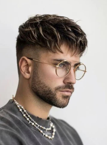 Textured Crop Men's Haircut Longer On Top Short On Sides