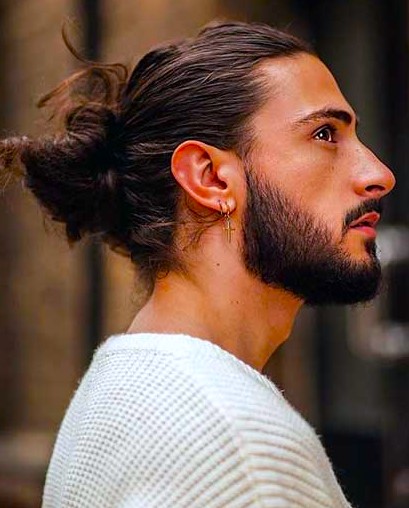 Mid-Length Ponytail for mens